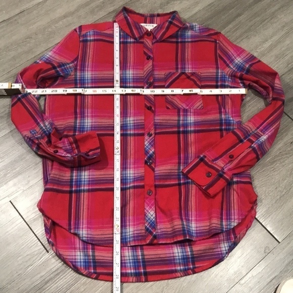 Orvis Red Plaid Long Sleeve Cotton Blend Button Up Shirt size M - Picture 9 of 9